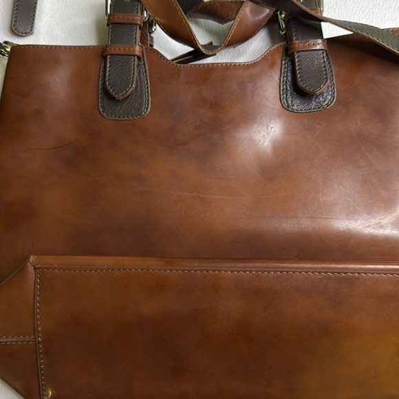 Nardelli made in Italy leather large crossbody brown bag - Picture 5 of 9